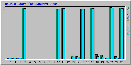 Hourly usage for January 2012