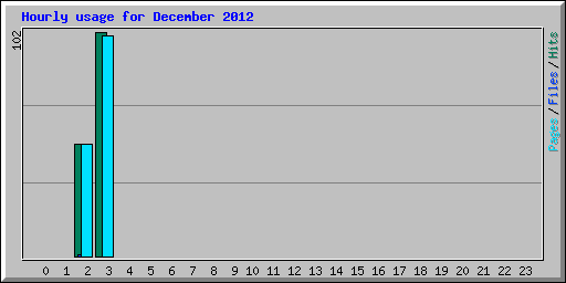 Hourly usage for December 2012