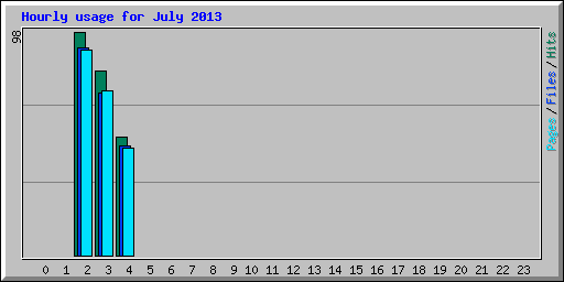 Hourly usage for July 2013
