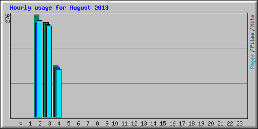 Hourly usage for August 2013