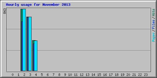 Hourly usage for November 2013