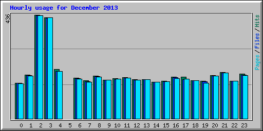 Hourly usage for December 2013