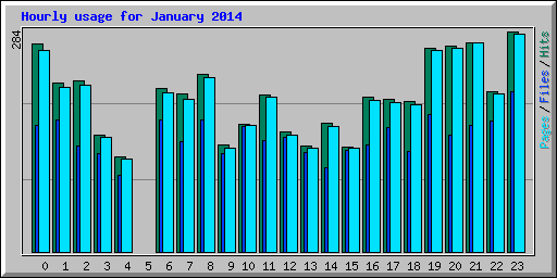Hourly usage for January 2014