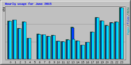Hourly usage for June 2015