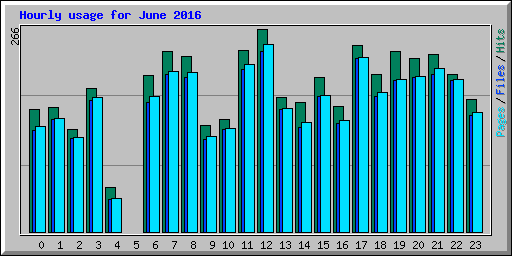 Hourly usage for June 2016