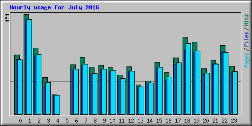 Hourly usage for July 2016