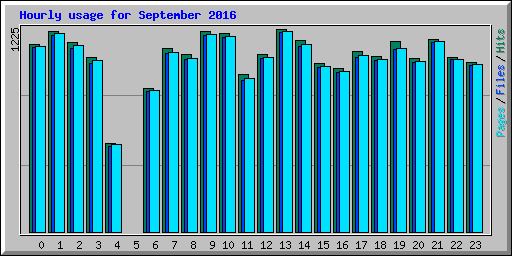 Hourly usage for September 2016