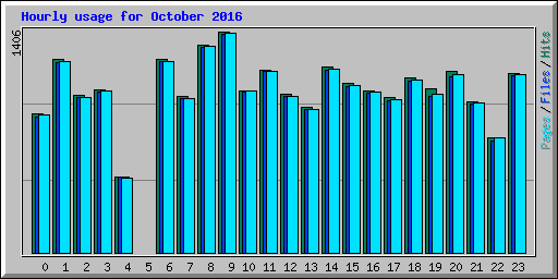 Hourly usage for October 2016