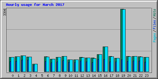 Hourly usage for March 2017
