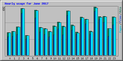 Hourly usage for June 2017