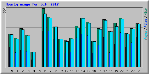 Hourly usage for July 2017
